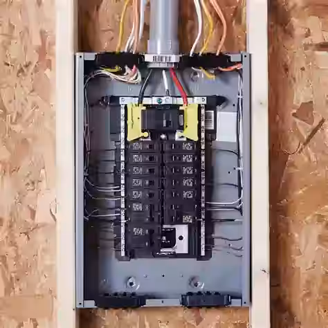 US electrical panel with circuit breakers