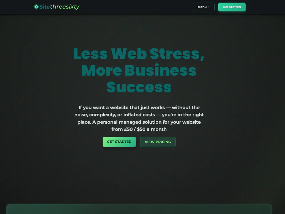 Sitethreesixty former website homepage screenshot